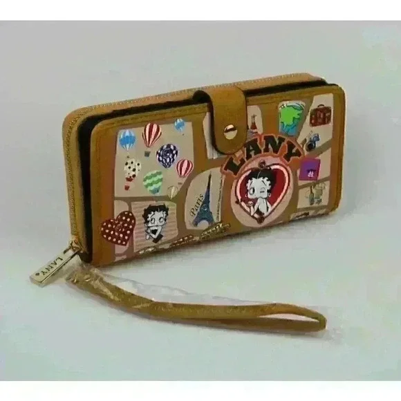 NEW! Betty Boop Women's Lany Vegan Wristlet Wallet - Picture 2 of 5